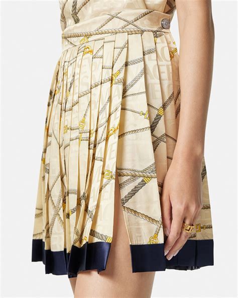 Versace Pleated La Greca Skirt 